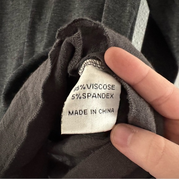 Gray Tunic Blouse Embellished Sequined Hem Sheer Top Boho Large Eclectic - Picture 9 of 12